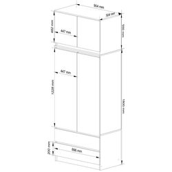 Dulap cu mezanin Akord S90 2D2SZ (Sonoma Oak/White) Thumb