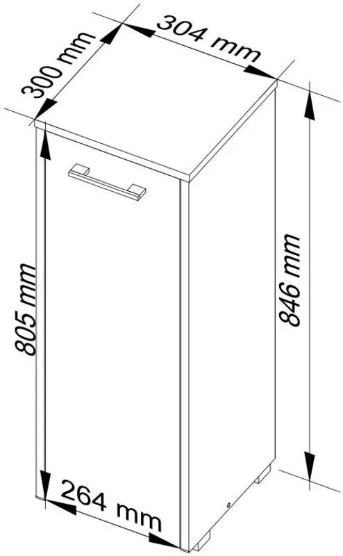 Dulap Akord Fin S30 1D (White/Sonoma Oak)