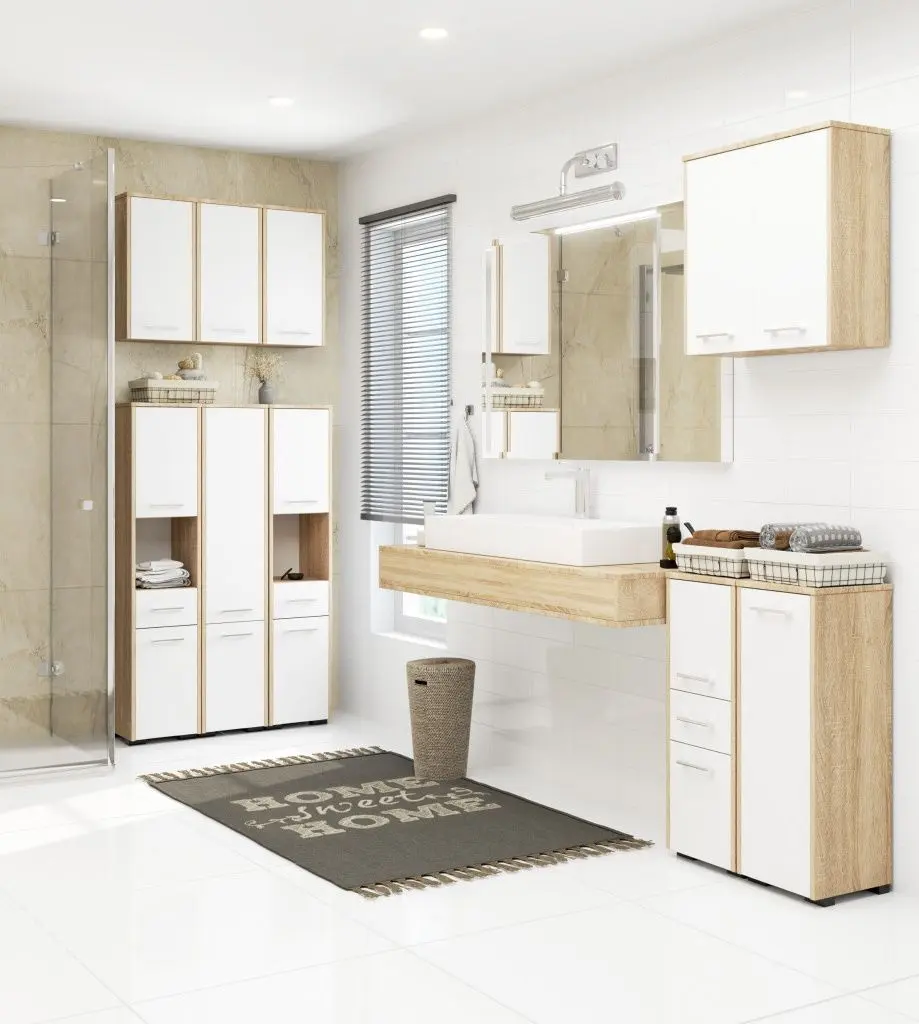 Dulap Akord Fin W60 2D (Sonoma Oak/White)