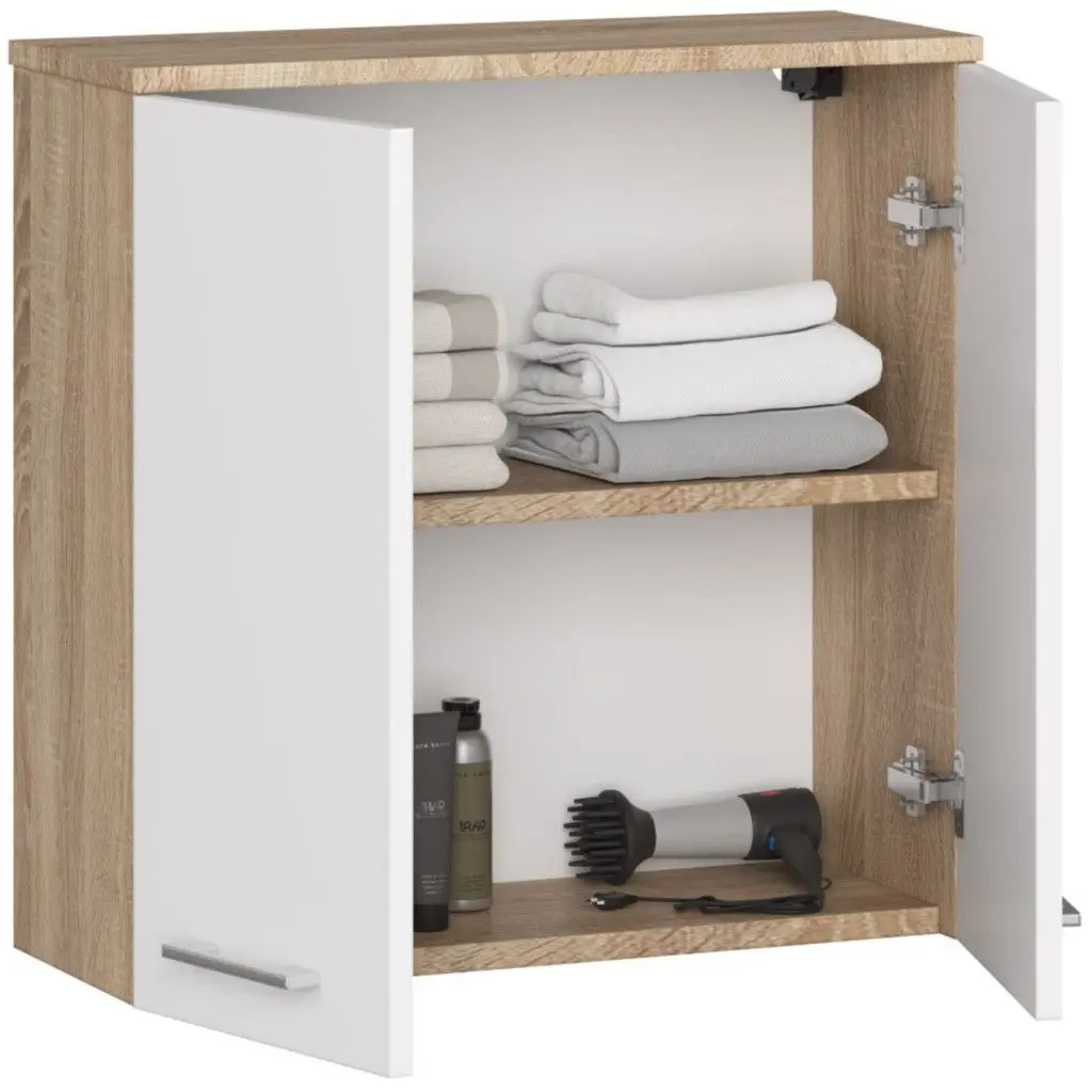 Dulap Akord Fin W60 2D (Sonoma Oak/White)