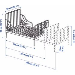 Pat extensibil Ikea Minnen 80x200 (Alb) Thumb
