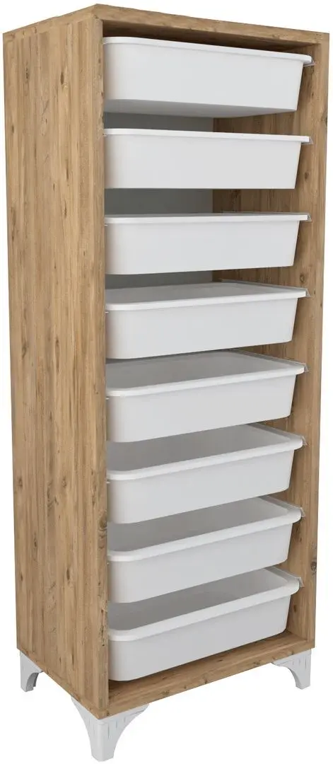 Organizator de jucarii Bofigo cu 8 cosuri (Pine)