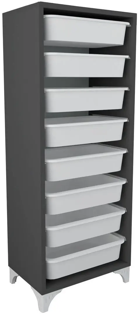 Тумба-органайзер для хранения игрушек Bofigo с 8 контейнерами (Anthracite)