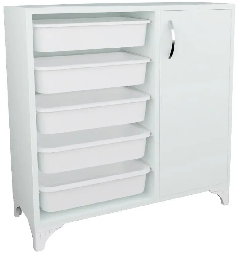 Тумба-органайзер для хранения игрушек Bofigo с 5 контейнерами (White)