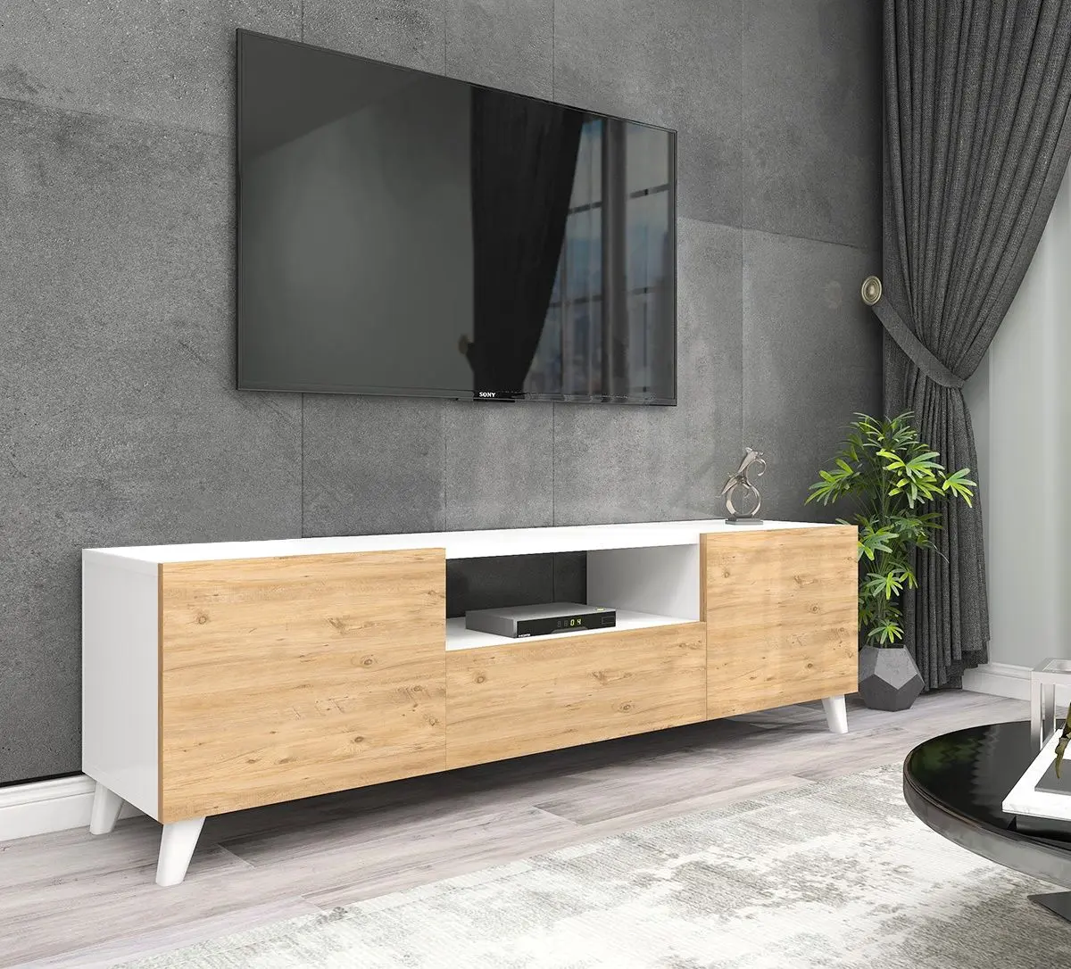 Tumba pentru TV Bofigo 46x140 (White/Pine)
