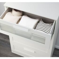 Комод Ikea Brimnes 4 ящика 78x124 (Белый/Матовое Стекло) Thumb