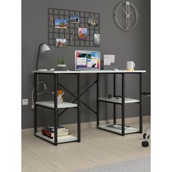 Masa de birou Bofigo 4 rafturi (White/Black) Thumb