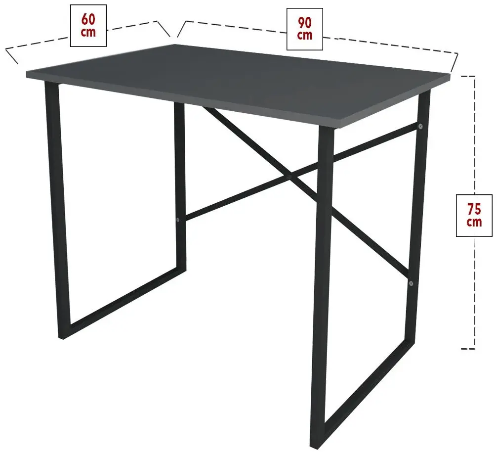 Masa de birou Bofigo 60 (Antrhracite/Black)