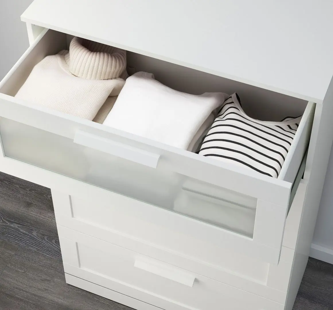 Комод Ikea Brimnes 4 ящика 78x124 (Белый/Матовое Стекло)