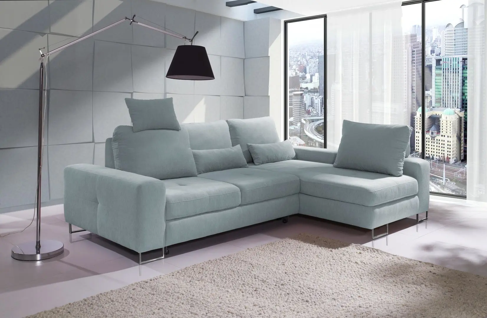 Canapea de colt extensibila Mobhaus Sati Right (Mint)