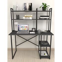 Masa de birou Bofigo cu etajera (Anthracite/Black) Thumb