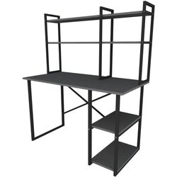 Masa de birou Bofigo cu etajera (Anthracite/Black) Thumb