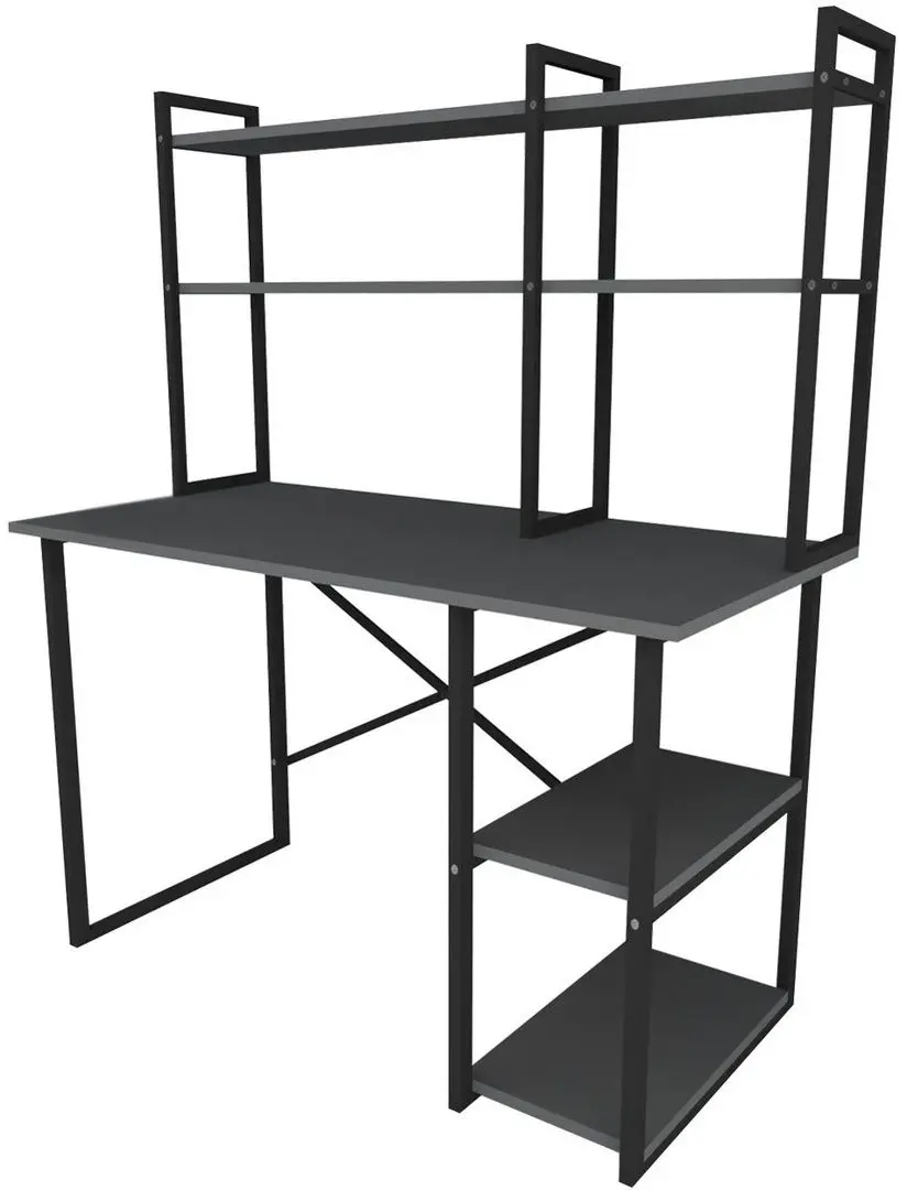 Masa de birou Bofigo cu etajera (Anthracite/Black)