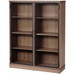 Vitrina Ikea Lanesund uşi de sticlă 121x37x152 (Gri-Maro) Thumb