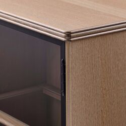 Vitrina Ikea Lanesund uşi de sticlă 121x37x152 (Gri-Maro) Thumb