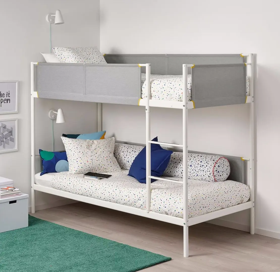 Pat suprapus Ikea Vitval 90x200 (Alb/Gri)