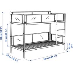 Pat suprapus Ikea Vitval 90x200 (Alb/Gri) Thumb