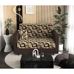 Диван Space Meble Amerykanka Twice 120 Quadro 48/Rainbow 20 (Beige/Brown)