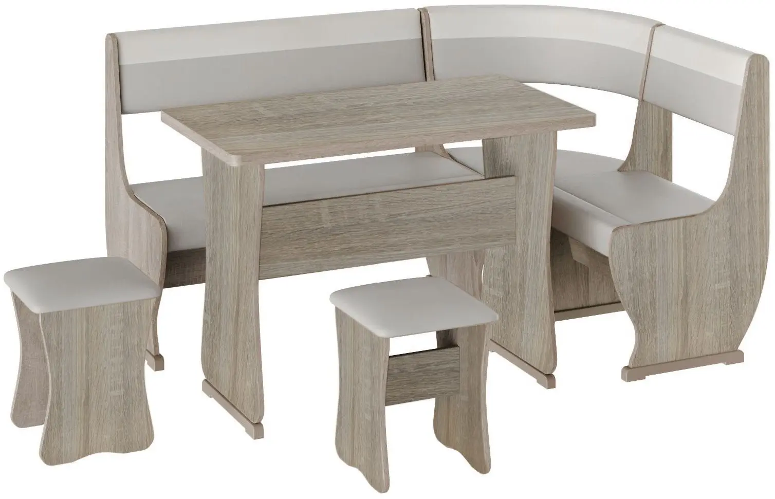 Кухонный уголок BonMebel Уют 1 (Дуб Сонома/Серый/Белый)