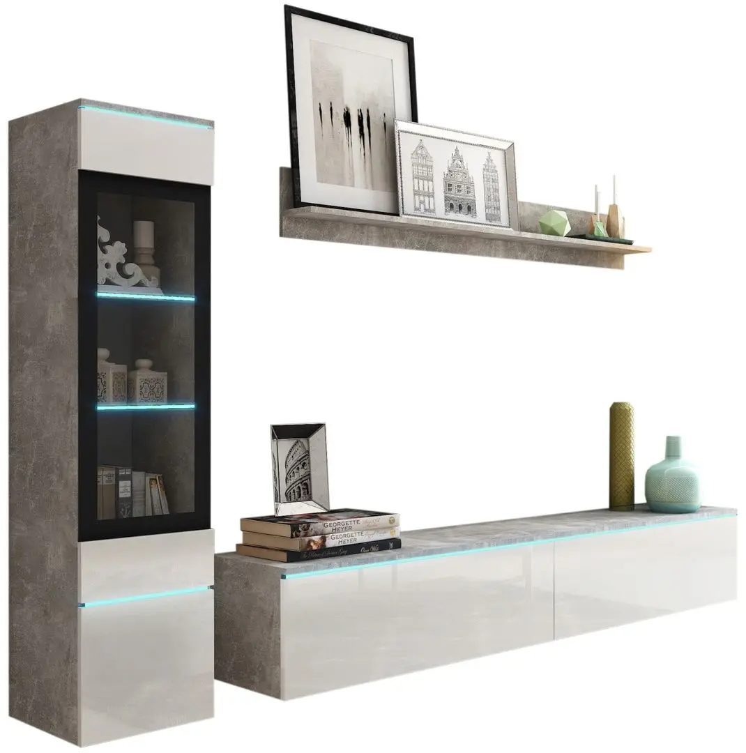 Living Bratex Vera I (Concrete/White Gloss)