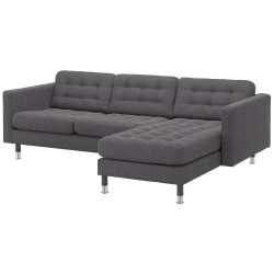 Canapea Ikea Landskrona/Gunnared 3-locuri/sezlong/metal (Gri inchis) Thumb