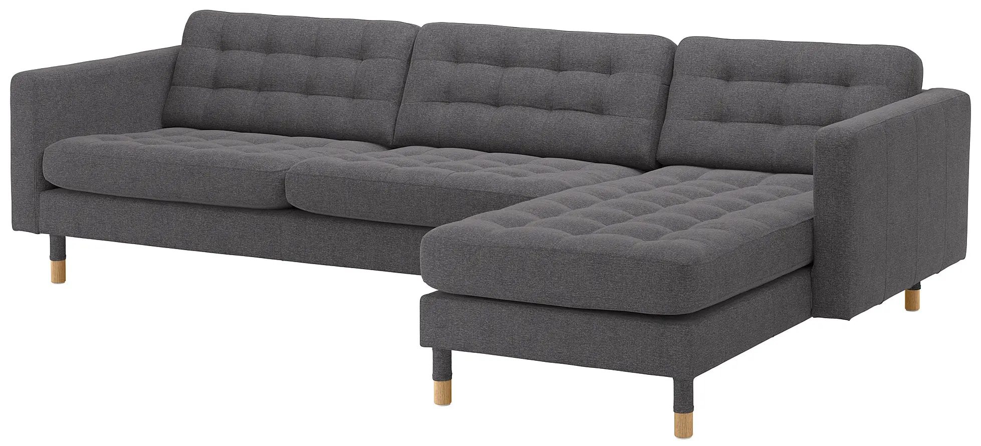 Canapea Ikea Landskrona/Gunnared 4-locuri/sezlong/metal (Gri inchis)