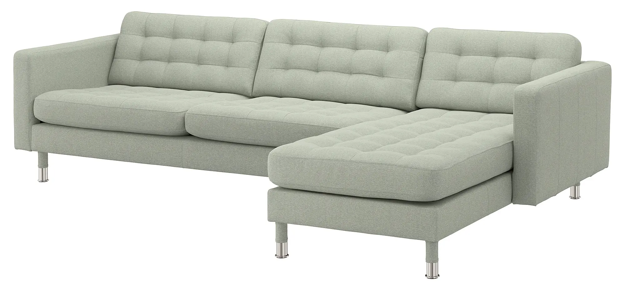 Диван Ikea Landskrona/Gunnared 4-местный/шезлонг/металл (Светло-зеленый) - 2