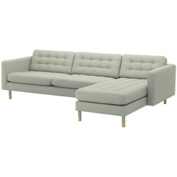 Диван Ikea Landskrona/Gunnared 4-местный/шезлонг/дерево (Светло-зеленый) Thumb