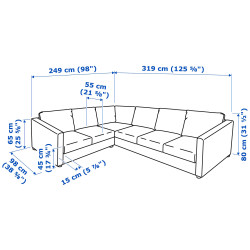 Диван угловой Ikea Vimle/Grann/Bomstad 5-местный (Черный) Thumb