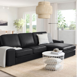 Диван угловой Ikea Kivik/Grann/Bomstad 3-местный/шезлонг (Черный)