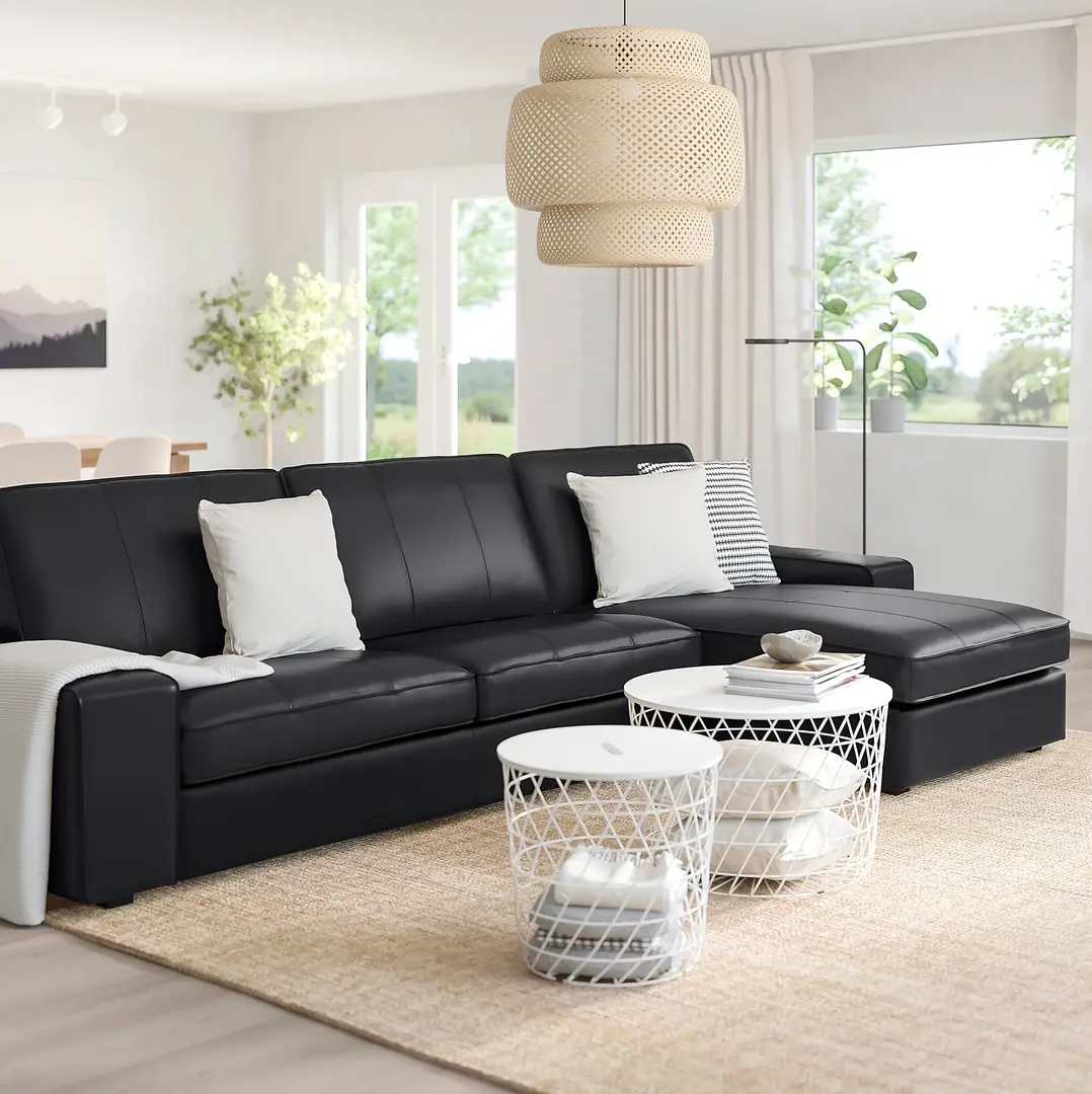 Диван угловой Ikea Kivik/Grann/Bomstad 4-местный/шезлонг (Черный)