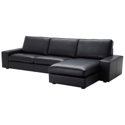 Диван угловой Ikea Kivik/Grann/Bomstad 4-местный/шезлонг (Черный) Thumb