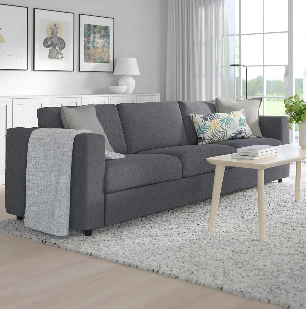 Canapea Ikea Vimle/Gunnared 3 locuri (Gri mediu)