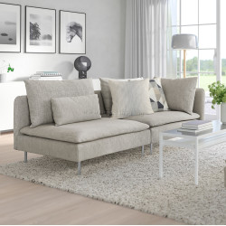 Диван Ikea Soderhamn/Viarp 3-местный/открытая боковина (Бежево-коричневый)