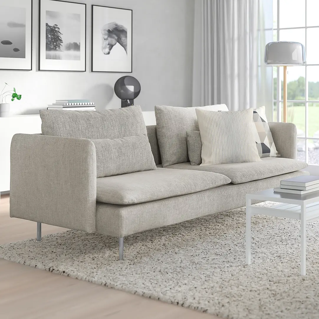 Canapea Ikea Soderhamn/Viarp 3 locuri (Bej-maro)