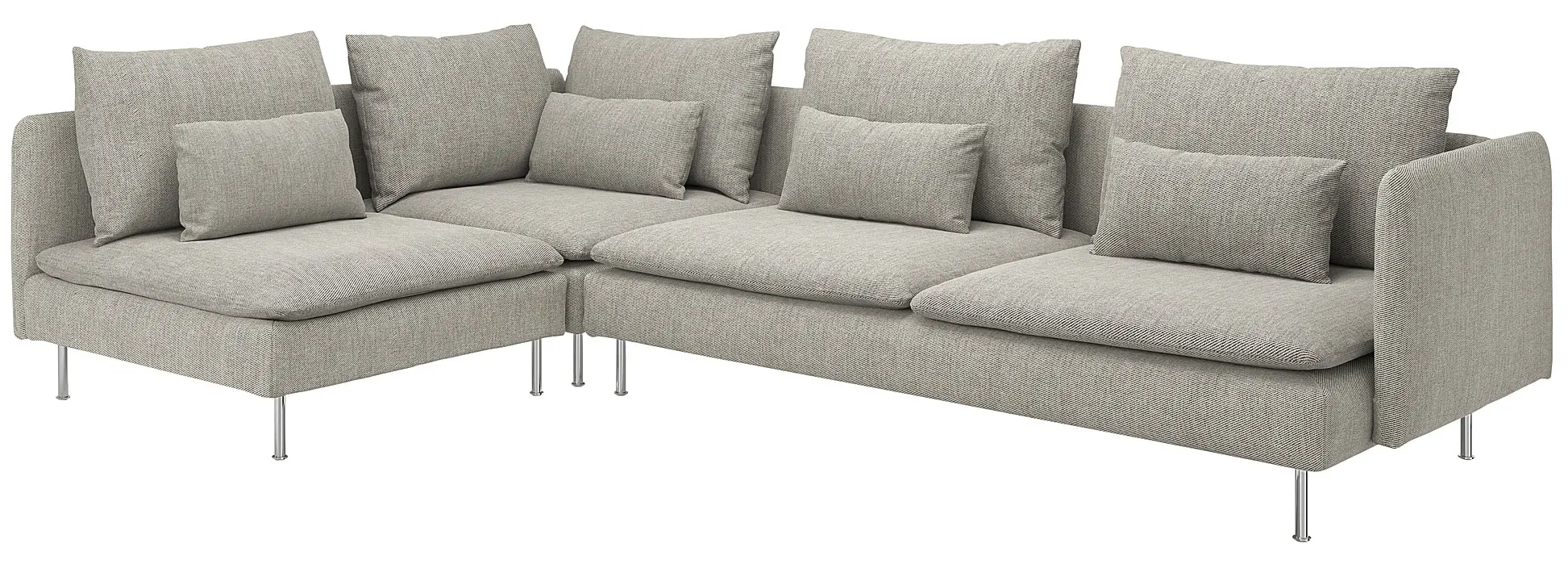 Canapea de colt Ikea Soderhamn/Viarp 4-locuri/capat deschis (Bej-maro)