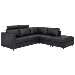 Диван угловой Ikea Vimle/Grann/Bomstad 4-местный/открытая боковина/подголовники (Черный) Thumb