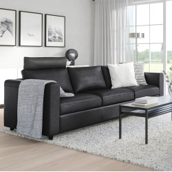 Диван Ikea Vimle/Grann/Bomstad 3-местный/подголовником (Черный)
