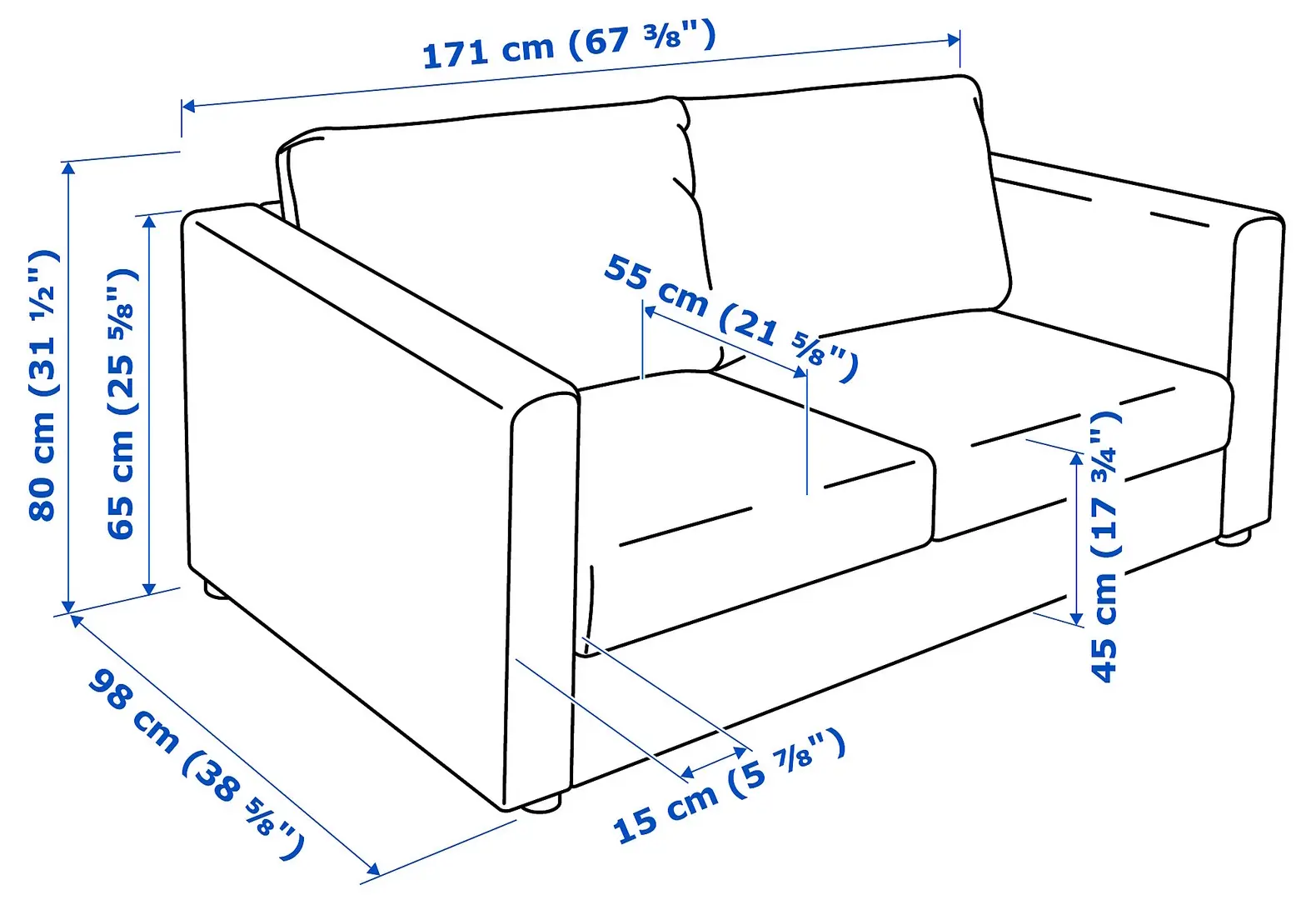 Диван Ikea Vimle/Grann/Bomstad 2-местный (Черный)