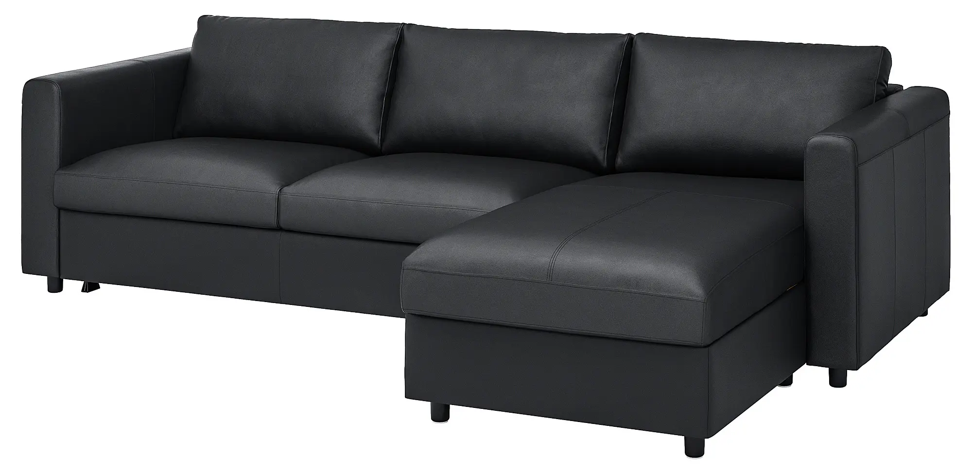 Canapea extensibila de colt Ikea Vimle/Grann/Bomstad 3 locuri/sezlong (Negru)