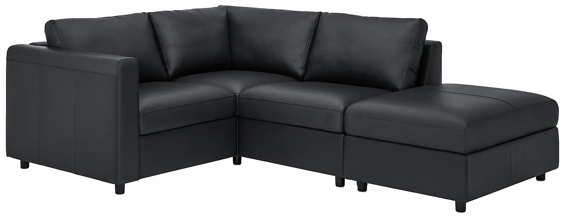 Canapea de colt Ikea Vimle/Grann/Bomstad 3-locuri/capat deschis (Negru)