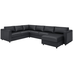 Canapea de colt Ikea Vimle/Grann/Bomstad 5-locuri cu sezlong (Negru) Thumb