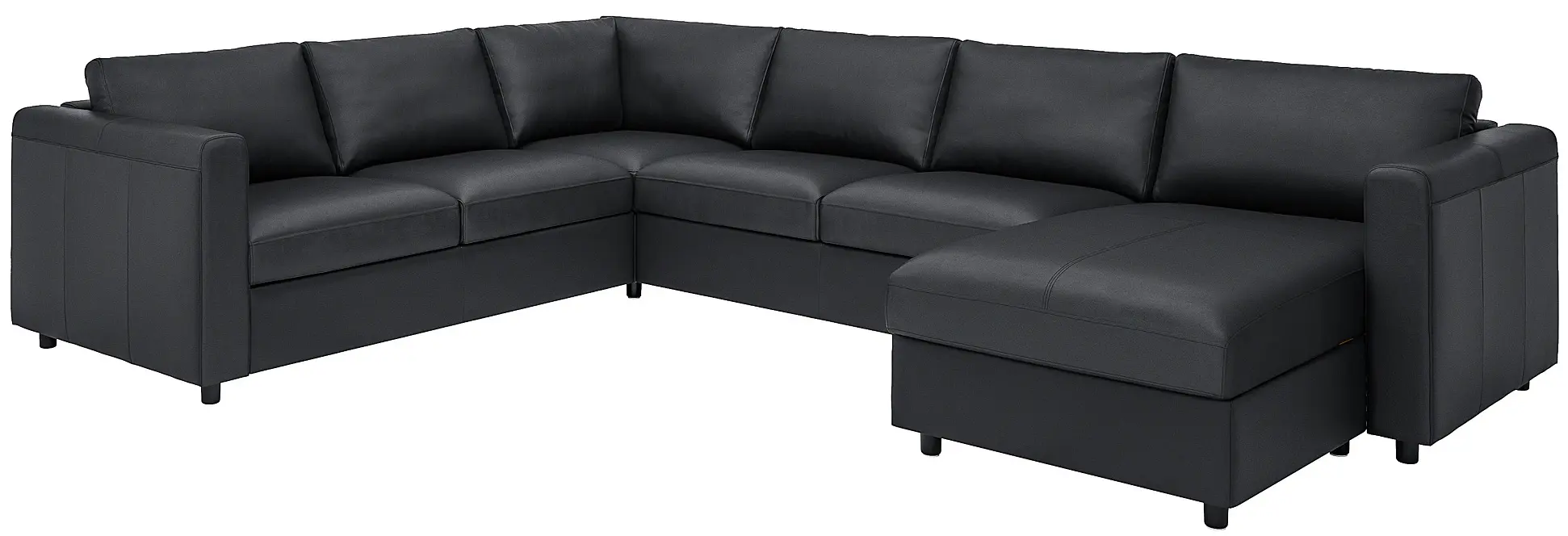 Canapea de colt Ikea Vimle/Grann/Bomstad 5-locuri cu sezlong (Negru)