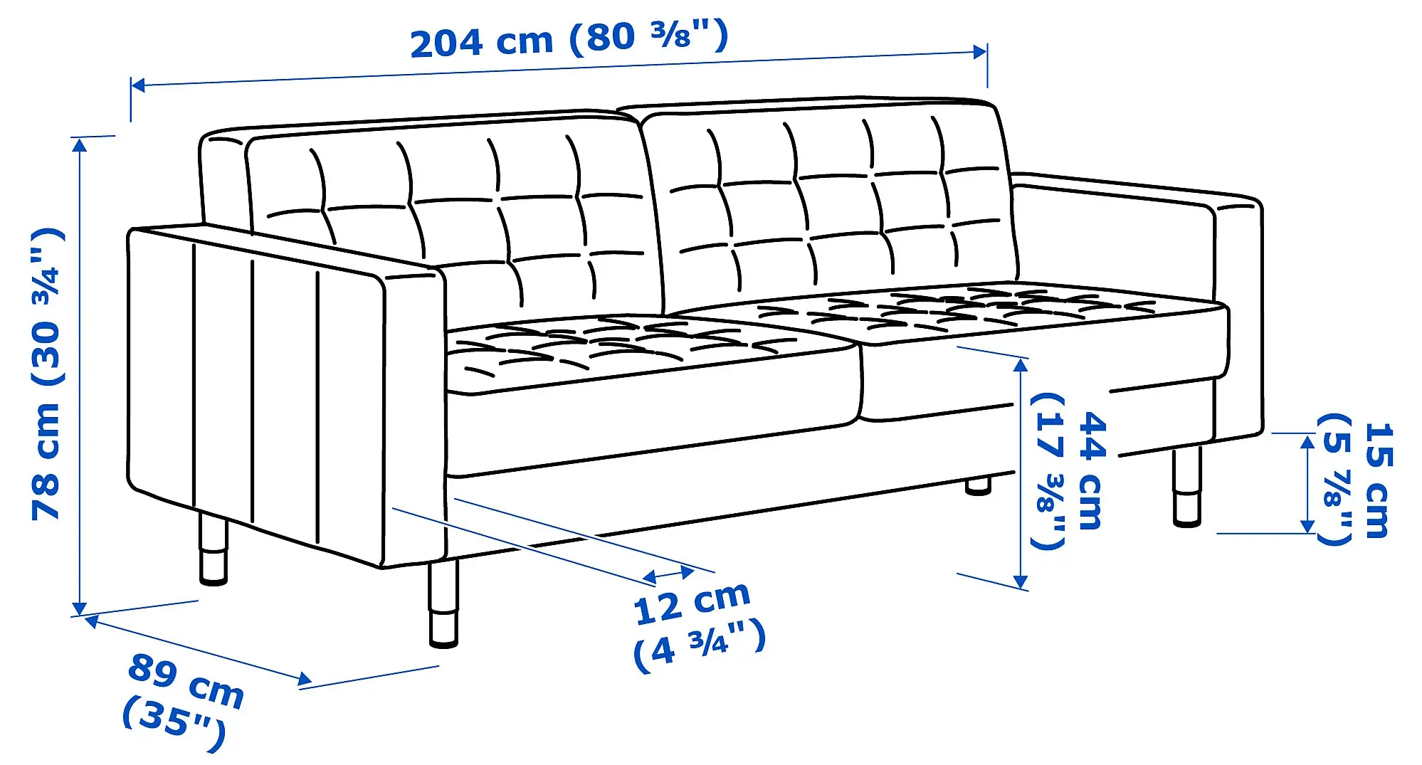 Диван Ikea Landskrona/Grann/Bomstad 3-местный/металл (Золотисто-коричневый) - 7