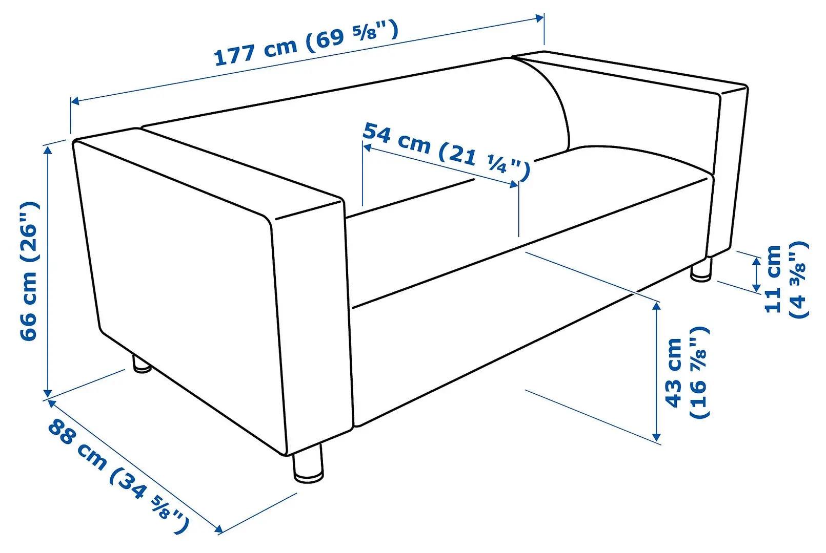 Canapea Ikea Klippan/Bomstad 2 locuri (Negru)
