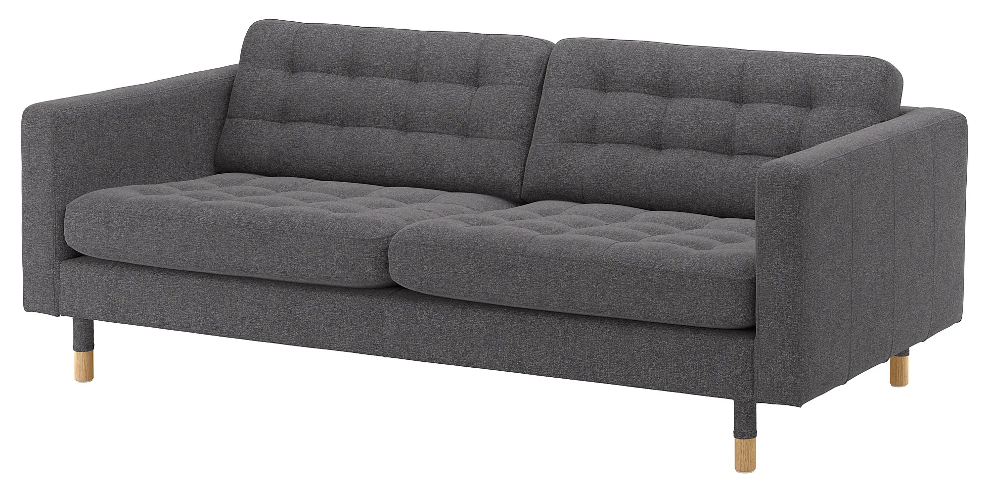 Диван Ikea Landskrona/Gunnared 3-местный/дерево (Темно-серый)