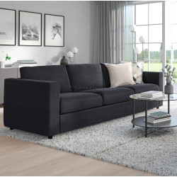 Canapea Ikea Vimle/Saxemara 3 locuri (Negru-albastru)