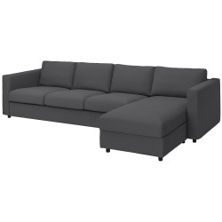 Canapea de colt Ikea Vimle/Hallarp 4-locrui/sezlong (Gri) Thumb