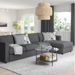 Canapea de colt Ikea Vimle/Hallarp 4-locrui/sezlong (Gri)