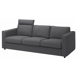 Canapea Ikea Vimle/Hallarp 3 locuri/tetiera (Gri) Thumb